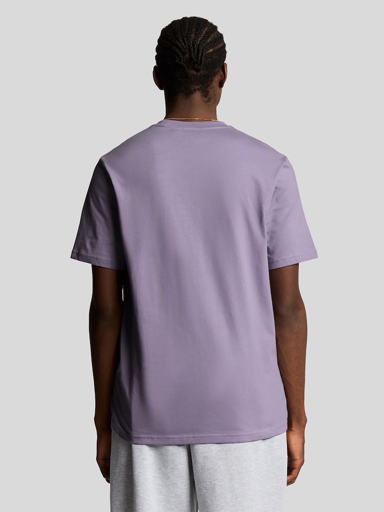 Lyle & Scott Purple Cotton Plain T-Shirt - Image 3 of 5