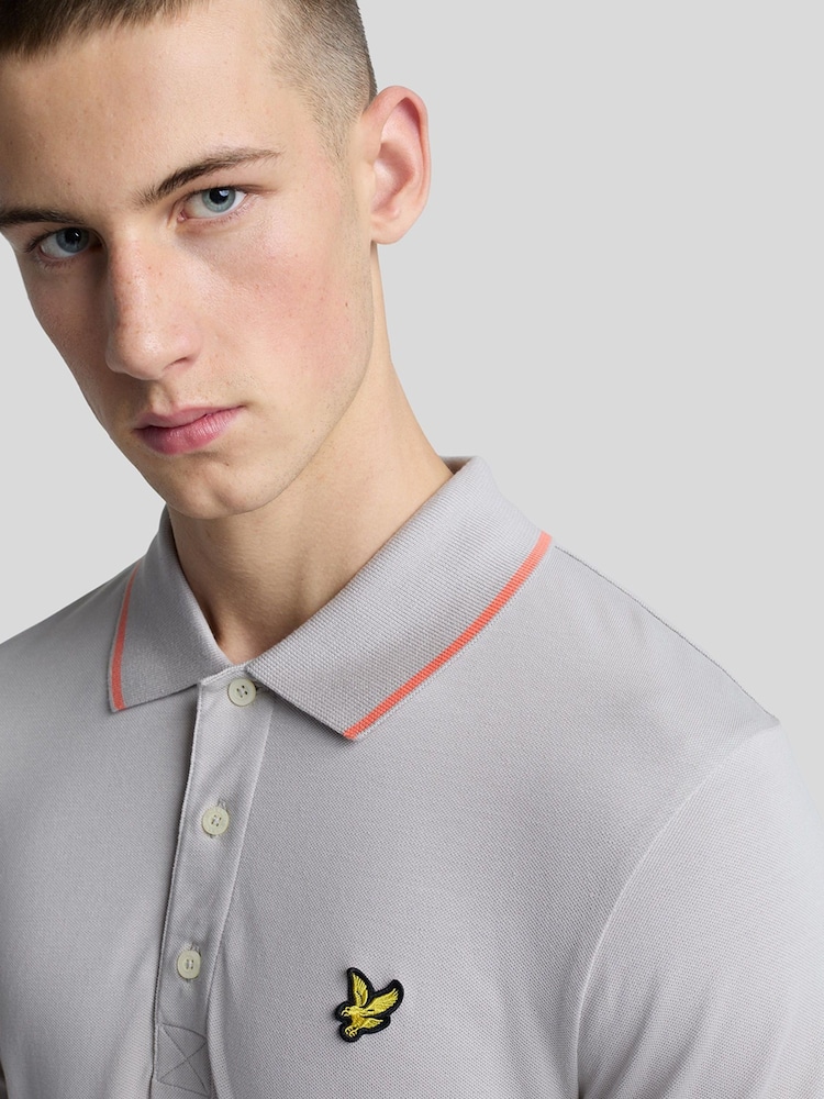 Lyle & Scott Light Grey Plain Polo Shirt - Image 4 of 5