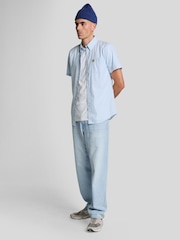 Lyle & Scott Blue Slim Fit Cotton Short Sleeve Gingham Shirt - Image 2 of 4