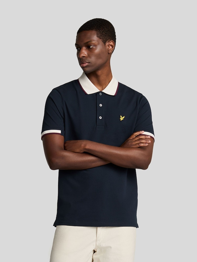 Lyle & Scott Blue Half Tipped Polo Shirt - Image 1 of 5 Lyle & Scott Blue Half Tipped Polo Shirt - Image 1 of 5