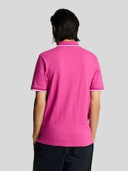 وردي داكن - قميص بولو بحواف من Lyle & Scott - صورة 3 من 5