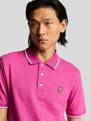 وردي داكن - قميص بولو بحواف من Lyle & Scott - صورة 4 من 5