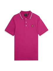 وردي داكن - قميص بولو بحواف من Lyle & Scott - صورة 5 من 5