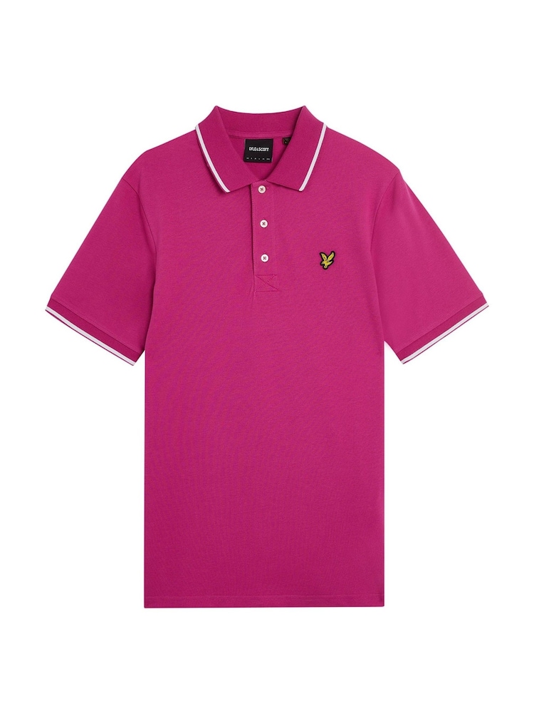 وردي داكن - قميص بولو بحواف من Lyle & Scott - صورة 5 من 5