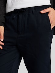Lyle & Scott Blue Linen Blend Drawstring Trouser - Image 4 of 5