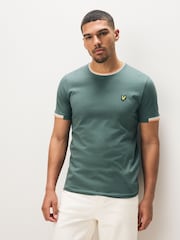 Зелений - Lyle & Scott Cotton Half Tipped футболки - Image 1 of 5