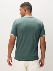Зелений - Lyle & Scott Cotton Half Tipped футболки - Image 2 of 5