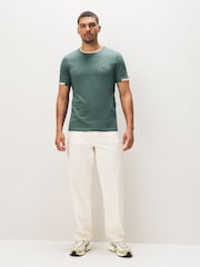 Зелений - Lyle & Scott Cotton Half Tipped футболки - Image 3 of 5