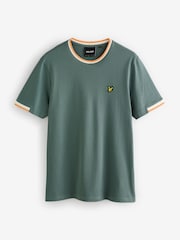 Зелений - Lyle & Scott Cotton Half Tipped футболки - Image 5 of 5