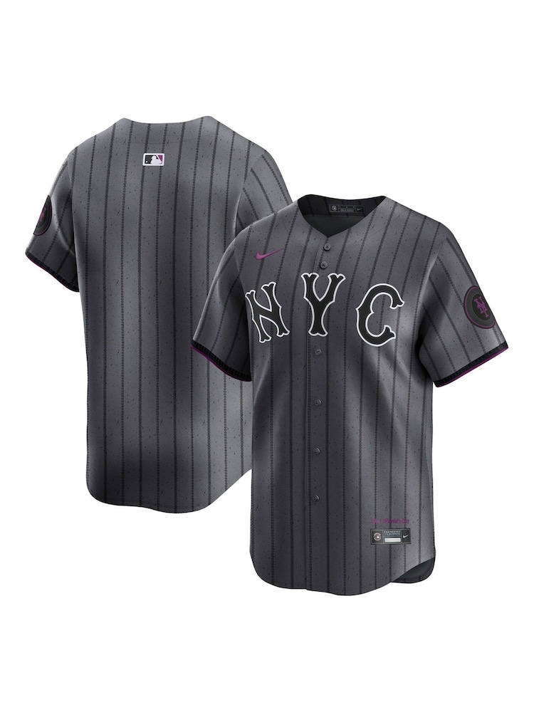 Nike Grey Mens New York Mets MLB Limited City Connect Jersey - Image 1 of 3