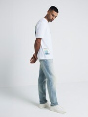 River Island White Regular Fit Monet Setting 100% Cotton T-Shirt - Image 3 of 4