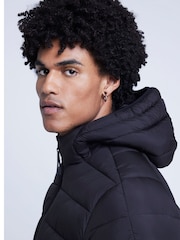 River Island Black Quilted Hooded Coat - Image 4 of 6