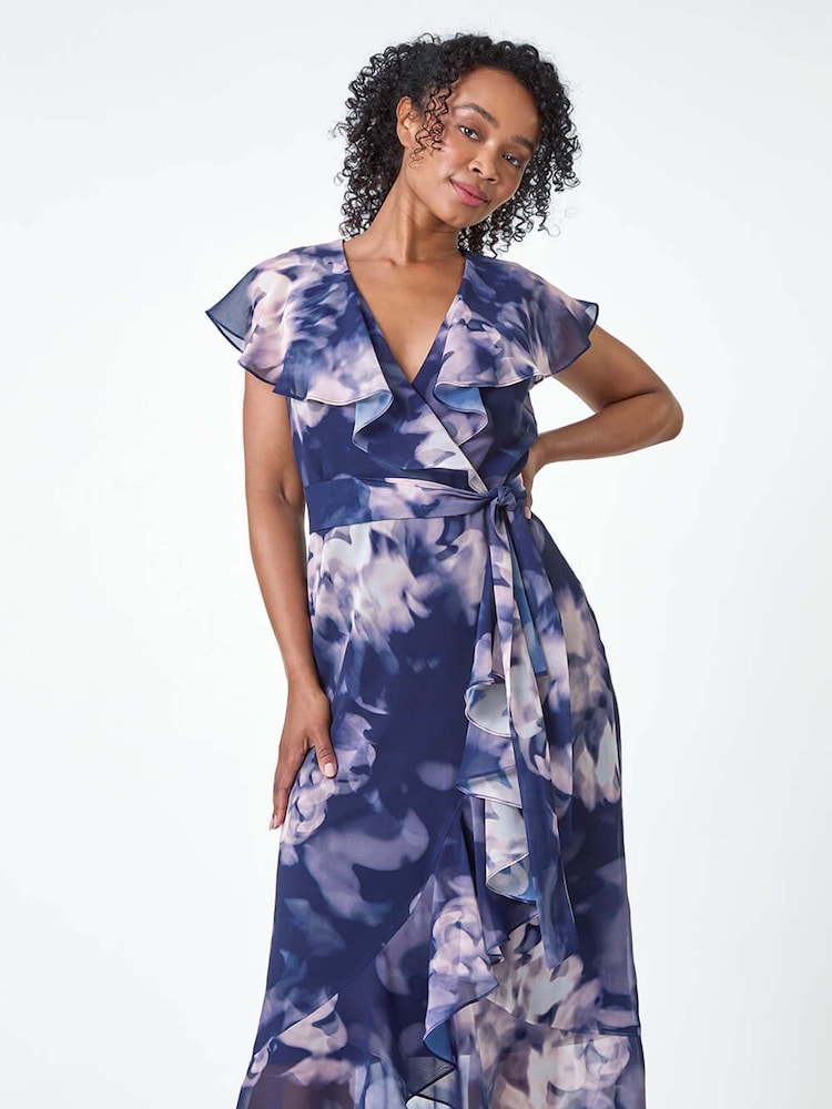 Vestido a media pierna con estampado floral y volante Petite de Roman - Imagen 2 de 5 Vestido a media pierna con estampado floral y volante Petite de Roman - Imagen 2 de 5