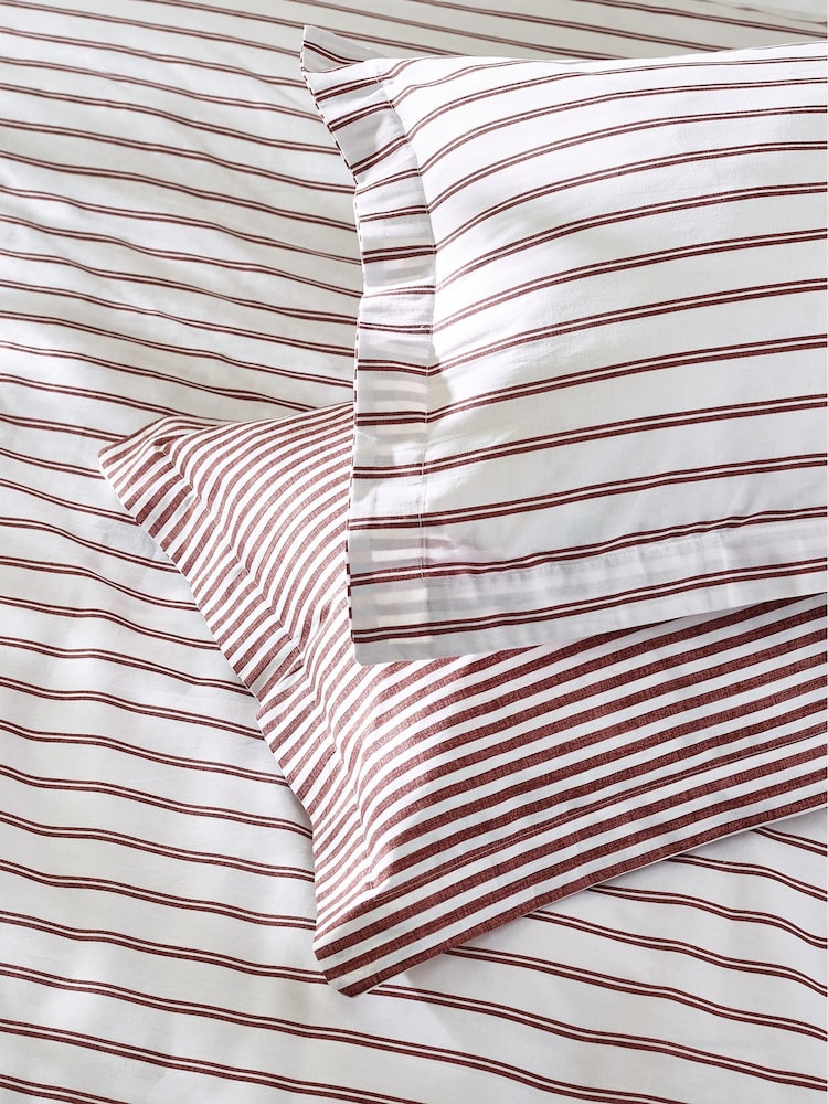 Yard Fired Brick Bramham Stripe 100% Cotton Duvet Set - Image 3 of 3