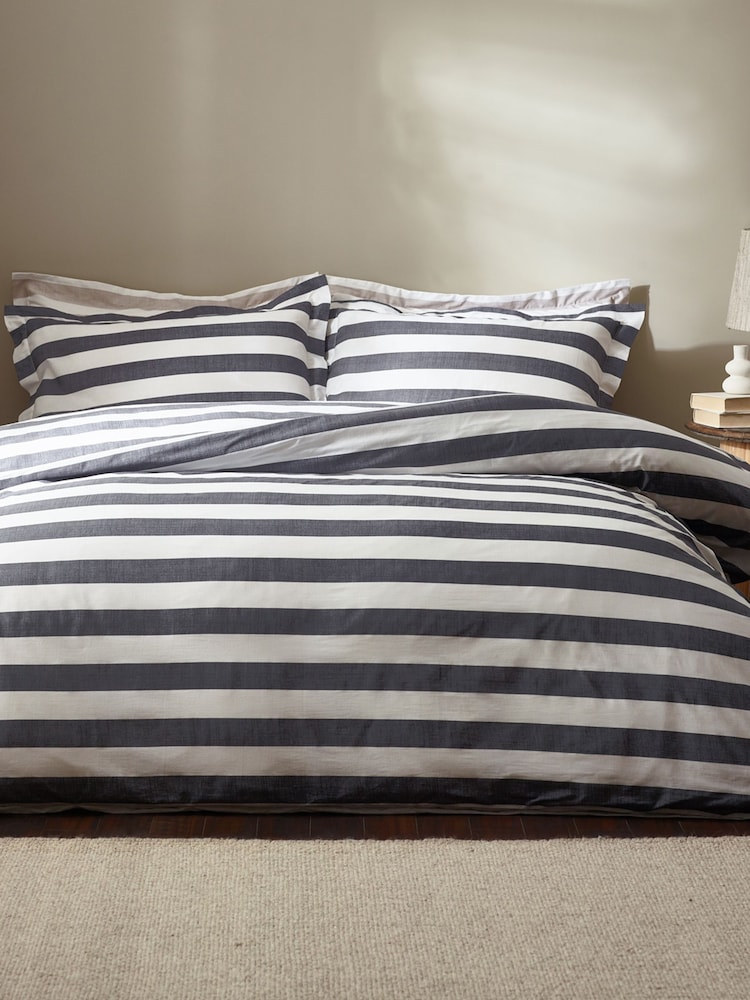 Yard Leyburn Rayure 100% Coton Ensemble de couette - Image 3 of 4