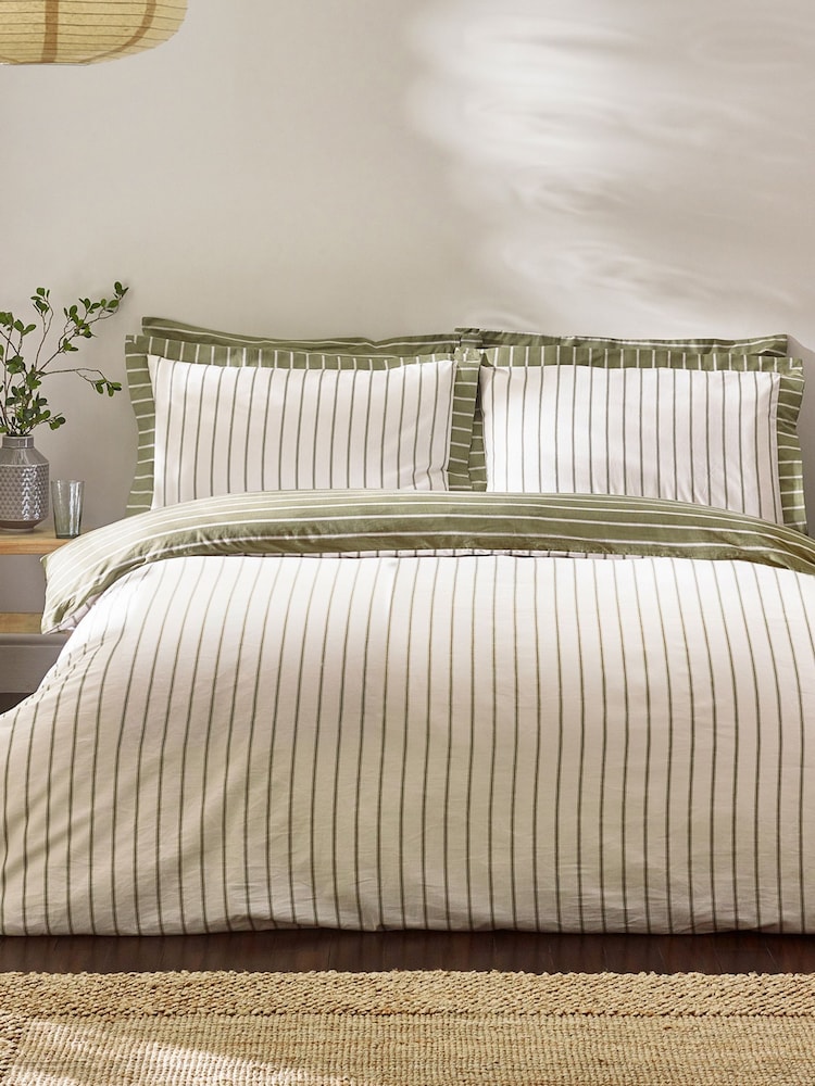 Yard Moss Helmsley Stripe 100% Cotton Duvet Set - Image 1 of 3