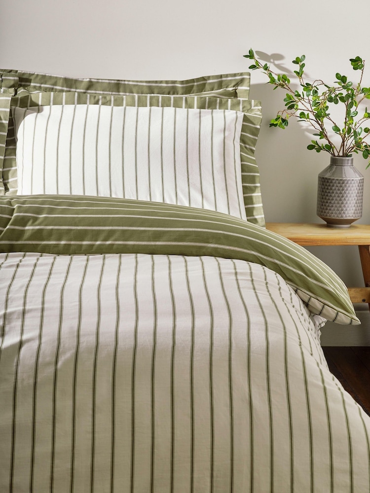 Yard Moss Helmsley Stripe 100% Cotton Duvet Set - Image 2 of 3