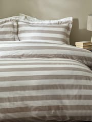 Yard Cashew Natural Leyburn Stripe 100% Cotton Duvet Set - Image 1 of 4