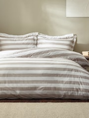 Yard Cashew Natural Leyburn Stripe 100% Cotton Duvet Set - Image 3 of 4