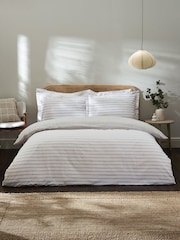 Yard Taupe Bramham Stripe 100% Cotton Duvet Set - Image 2 of 3
