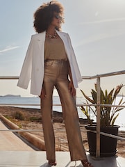 Sosandar Metallic Petite Wide Leg Jeans - Image 5 of 5