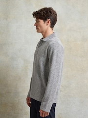 Ten Paces Grey Herringbone Polo Shirt - Image 3 of 7
