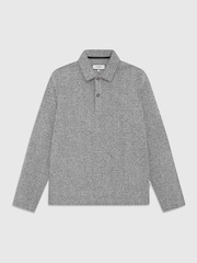 Ten Paces Grey Herringbone Polo Shirt - Image 7 of 7