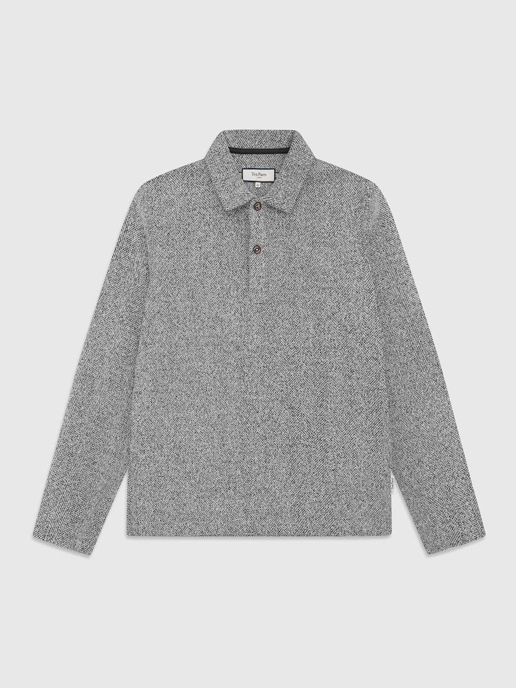 Ten Paces Grey Herringbone Polo Shirt - Image 7 of 7