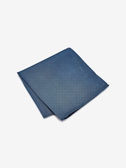 Navy Blue Slim Silk Tie And Pocket Square Set - Image 5 of 6