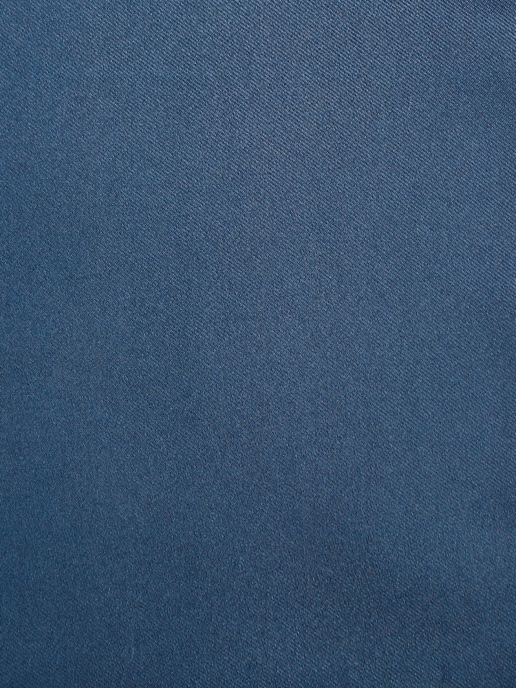 Navy Blue Slim Silk Tie And Pocket Square Set - Image 6 of 6