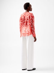 French Connection Red Alessandra Crinkle Blouse - Image 2 of 4