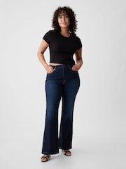 Gap Blue High Waisted 70s Flare Jeans - Image 6 of 10