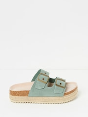 FatFace Meldon Green Haze Flatform Sandal - Image 1 of 3