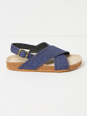 FatFace Denim Crossover Strap Footbed Sandal - Image 1 of 3