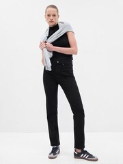 Gap Black High Waisted 90s Straight Jeans - Image 1 of 7