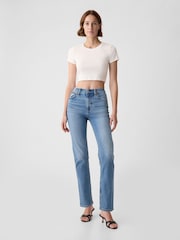 Gap Medium Wash Blue High Waisted 90s Straight Jeans - Image 1 of 5