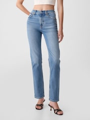 Gap Medium Wash Blue High Waisted 90s Straight Jeans - Image 2 of 5