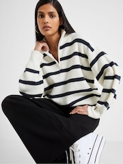 French Connection White Half Knit Vhari Jumper - Image 1 of 4