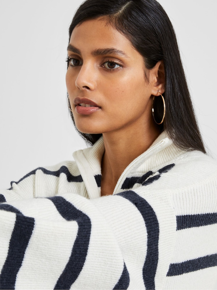 French Connection White Half Knit Vhari Jumper - Image 3 of 4