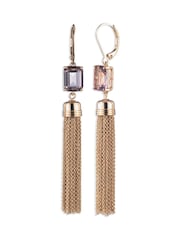 Lauren Ralph Lauren Gold Gold Tone Stone Tassle Drop Pierced Earrings - Image 1 of 2