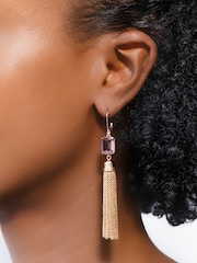 Lauren Ralph Lauren Gold Gold Tone Stone Tassle Drop Pierced Earrings - Image 2 of 2