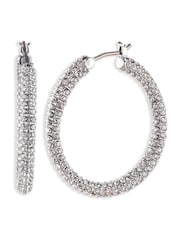 Lauren Ralph Lauren Silver Tone 30Mm Pave Hooppierced Earrings - Image 1 of 2
