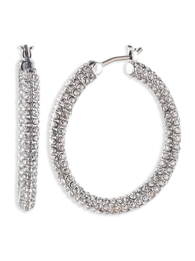 Lauren Ralph Lauren Silver Tone 30Mm Pave Hooppierced Earrings - Image 1 of 2