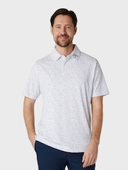 Callaway Apparel Chev Confetti Print White Polo Shirt - Image 1 of 5