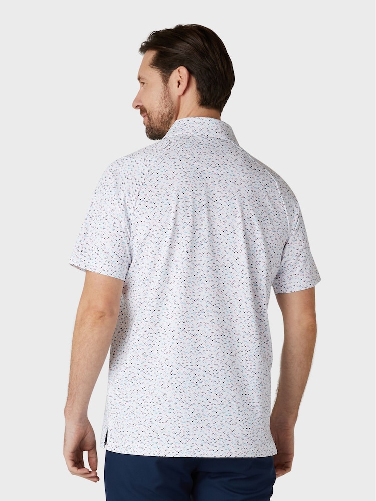 Callaway Apparel Chev Confetti Print White Polo Shirt - Image 2 of 5