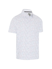 Callaway Apparel Chev Confetti Print White Polo Shirt - Image 4 of 5
