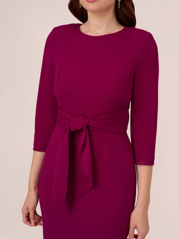 adrianna papell women's knit crepe tie waist sheath dress Adrianna Papell Women's Knit Crepe Tie Waist Sheath Dress, Blue, 6