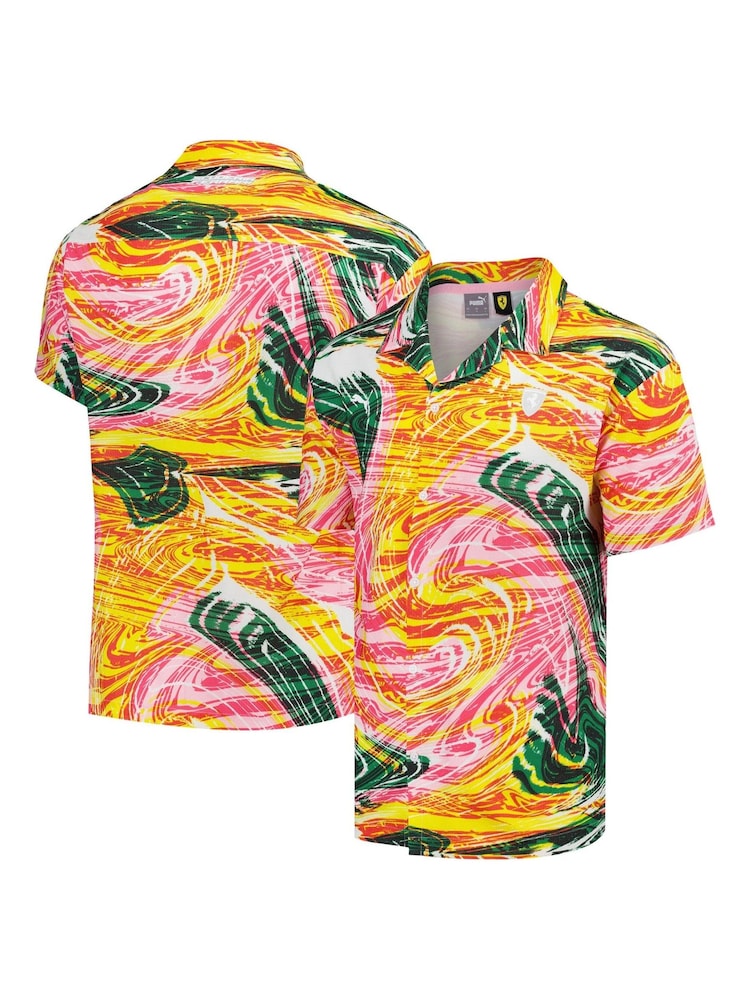 Puma Orange F1 Scuderia Ferrari Race Crew All Over Print Shirt - Image 1 of 3