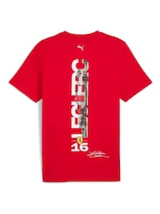 Puma Red F1 Scuderia Ferrari Charles Leclerc 100% Cotton Driver T-Shirt - Image 3 of 3