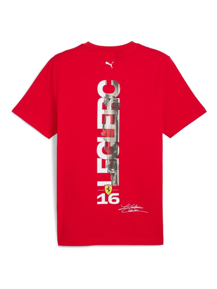 Puma Red F1 Scuderia Ferrari Charles Leclerc 100% Cotton Driver T-Shirt - Image 3 of 3